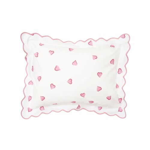 D. Porthault Coeurs Pink Boudoir Sham