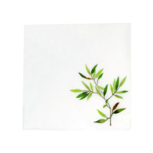 D. Porthault Handkerchief Embroidered Papyru 