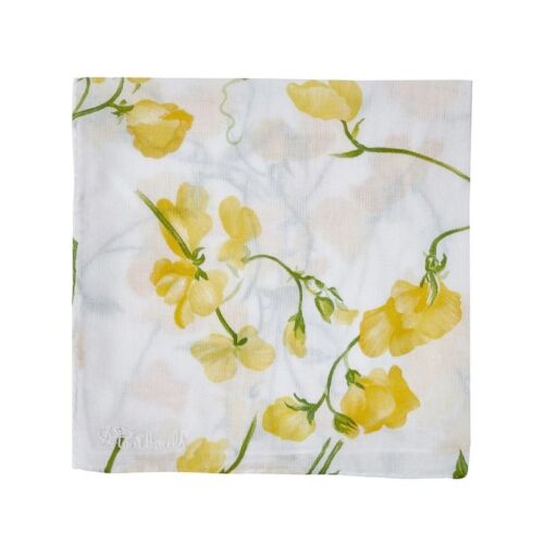 D. Porthault Handkerchief Printed Pois De Senteur Yellow