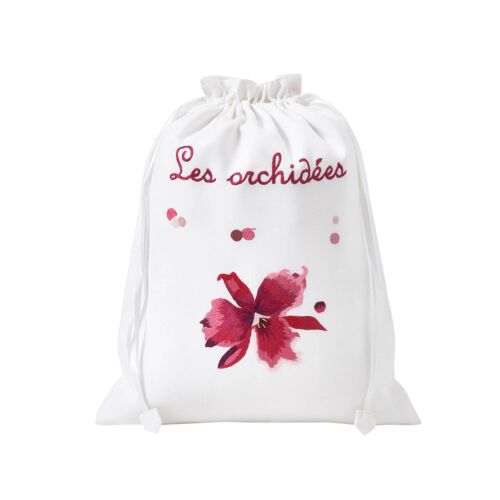 D. Porthault Lingerie Bag Orchidee Red Large