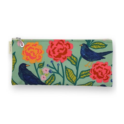 Dana Herbert Brush Pencil Bag Birds on Sage
