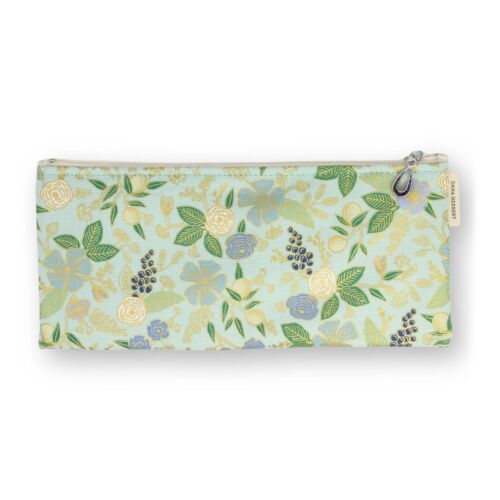 Dana Herbert Brush Pencil Bag Metallic Floral on Mint