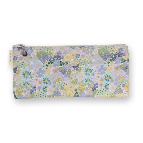 Dana Herbert Brush Pencil Bag Metallic Flower Garden Lavender