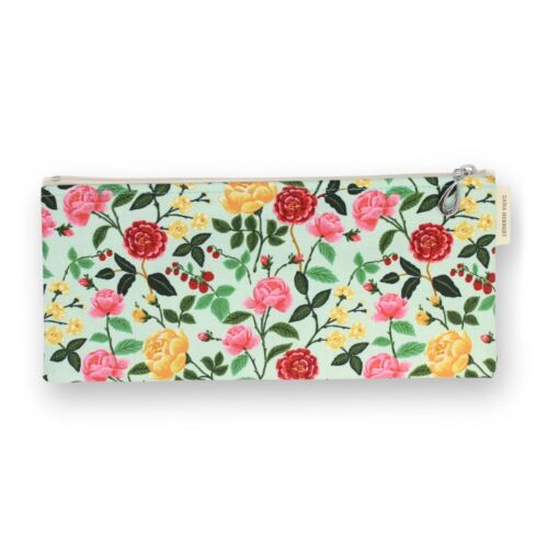 Dana Herbert Brush Pencil Bag Rose on Mint Green