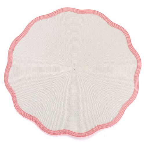 Deborah Rhodes Placemat Scallop Ivory & Rose