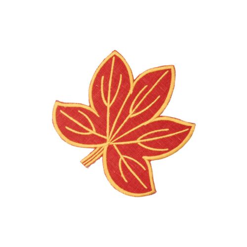 Deborah Rhodes Coaster Harvest Leaf Linen Brick