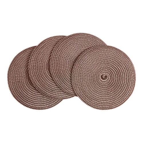 Deborah Rhodes Coaster Linen Braid Brown & Burnt