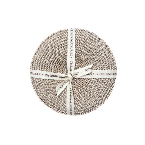 Deborah Rhodes Coaster Linen Braid Ivory & Dust