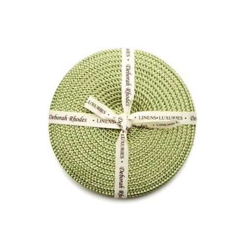 Deborah Rhodes Coaster Linen Braid Moss & Canary