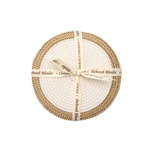 Deborah Rhodes Coaster Mod Border Cream & Dust