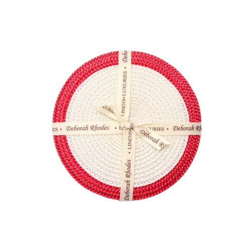 Deborah Rhodes Coaster Mod Border Rose & Red