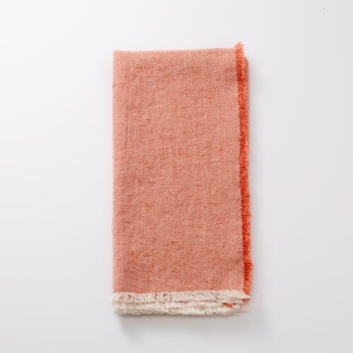 Deborah Rhodes Napkin Herringbone Fringe Paprika