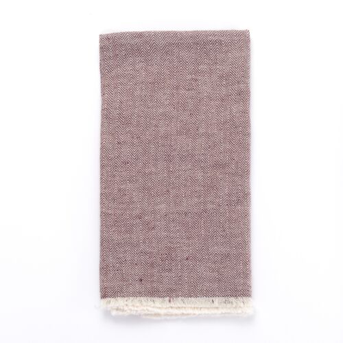 Deborah Rhodes Napkin Herringbone Fringe Plum