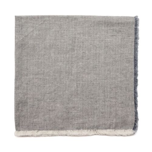 Deborah Rhodes Napkin Herringbone Fringe Steel