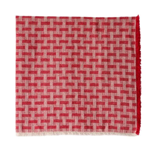 Deborah Rhodes Napkin Lattice Fringe Red