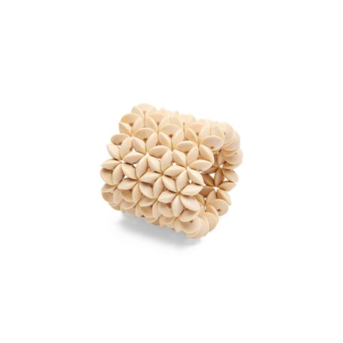 Deborah Rhodes Napkin Ring Floral Wood Cuff