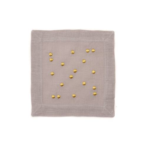 Deborah Rhodes Cocktail Napkin Scattered Dots Gold & Silver