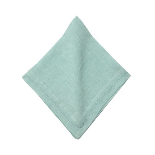 Deborah Rhodes Napkin Signature Wash Linen Aqua