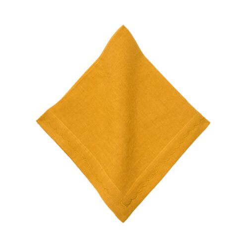 Deborah Rhodes Napkin Signature Wash Linen Mustard