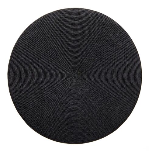 Deborah Rhodes Placemat Linen Braid Black