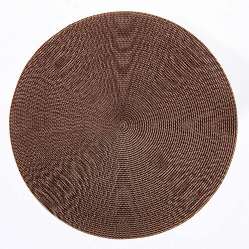 Deborah Rhodes Placemat Linen Braid Brown & Burnt