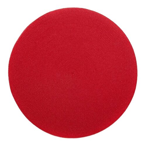 Deborah Rhodes Placemat Linen Braid Holiday Red