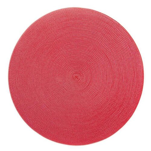 Deborah Rhodes Placemat Linen Braid Rose & Red