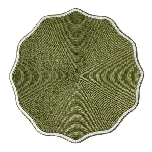 Deborah Rhodes Placemat Piped Oxford Grass