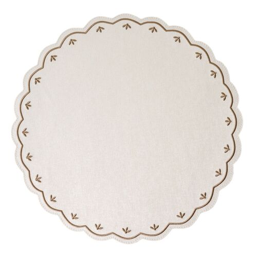 Deborah Rhodes Placemat Scallop Colette Taupe