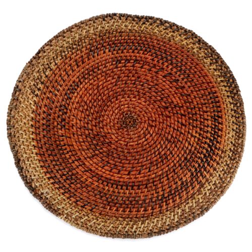 Deborah Rhodes Placemat Shaded Rattan Copper