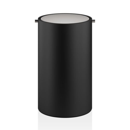 Decor Walther Stone Paper Bin with Lid Black Matte