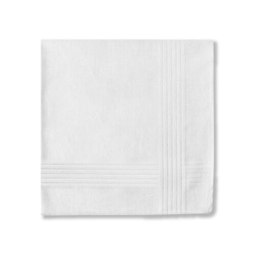 Embroidered Handkerchief Stripe Hand Rolled