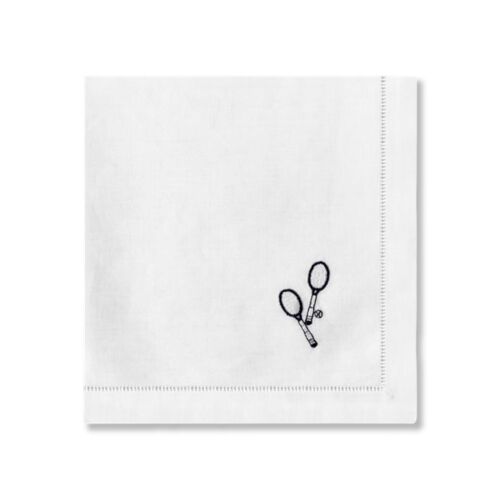 Embroidered Handkerchief Tennis & Hemstitch