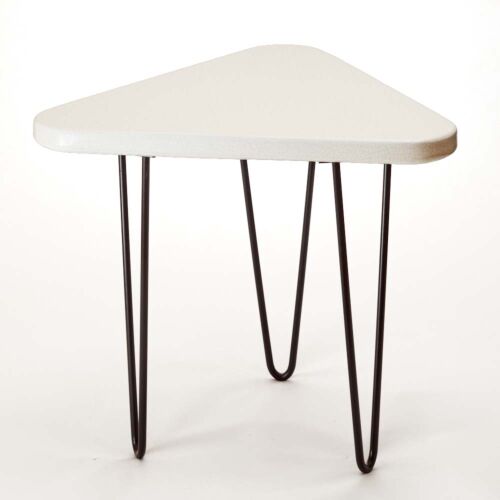 Enameled Lava Stone Triangle Side Table