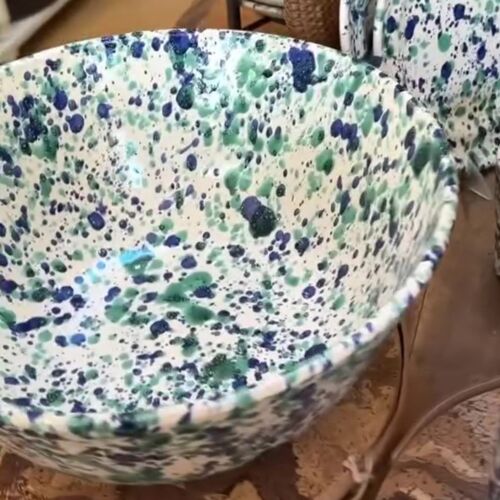 Fasano Green & Blue Salad Bowl Small - Approx.9"D