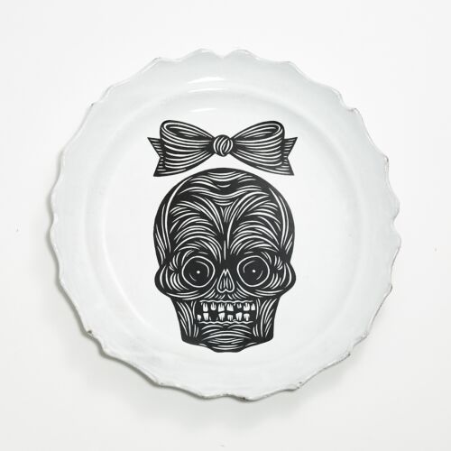 John Derian Skull Dinner Plate Female Skull