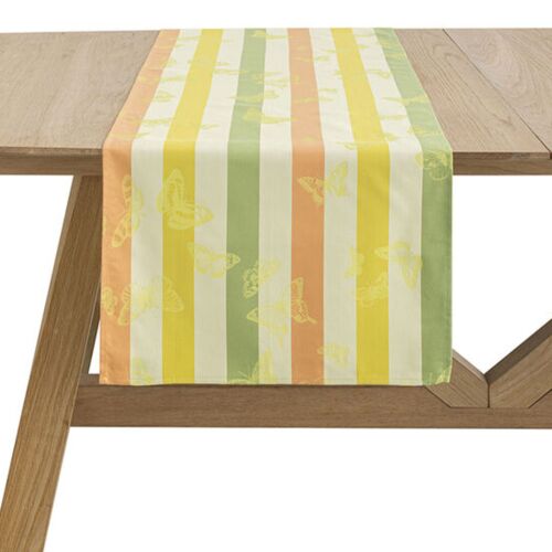 French Bal des Papillons Yellow Table Runner 20x59"