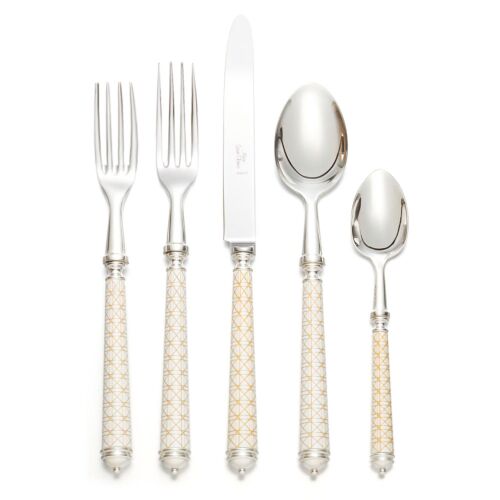 French Flatware Croisette Silver 5-Piece Setting