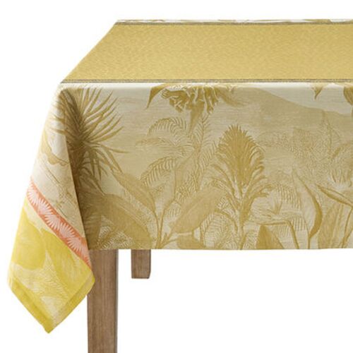 French Sinharaja Yellow Tablecloth 69x98"