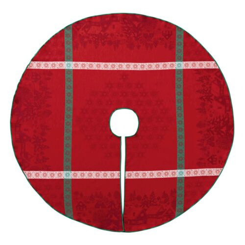 French Sous Les Etoiles Red Christmas Tree Mat