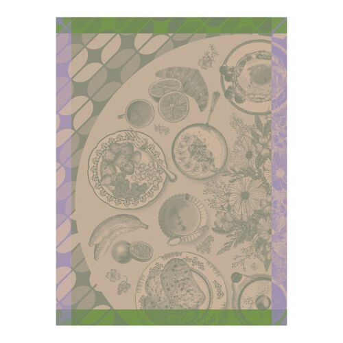French Tea Towel Brunch Gourmand Green