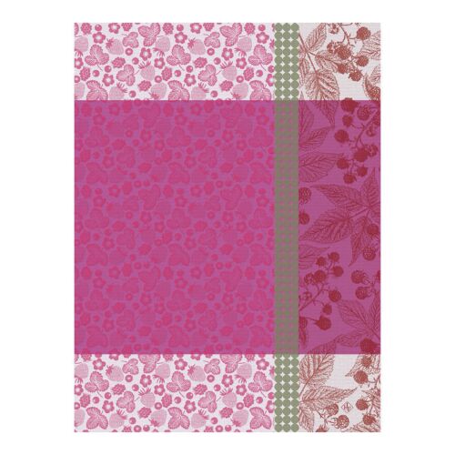 French Tea Towel Cueillette D'Ete Pink
