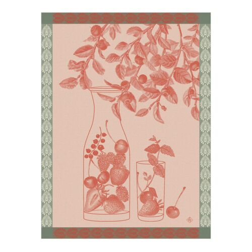 French Tea Towel Eaux de Fruits Red