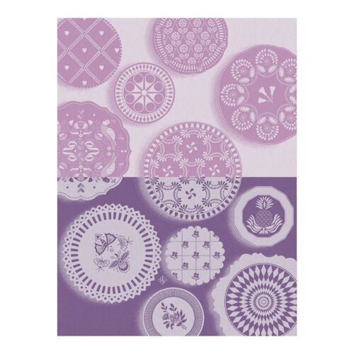 French Tea Towel Faience Purple