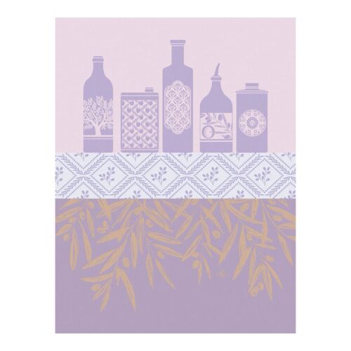 French Tea Towel Huiles Provencales Purple