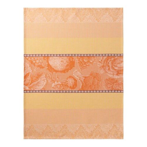 French Tea Towel Jardin des Choux Orange