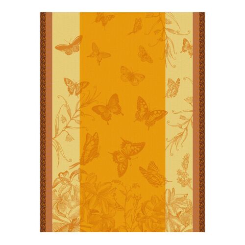 French Tea Towel Jardin des Papillons Orange