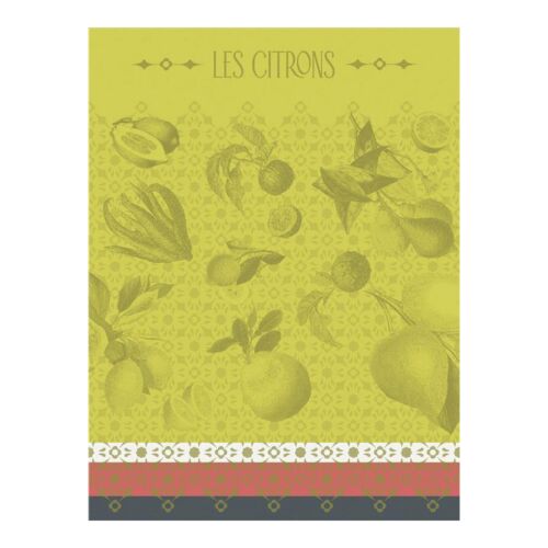 French Tea Towel La Beaute du Zeste Green