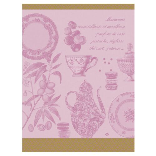 French Tea Towel Macarons Rose
