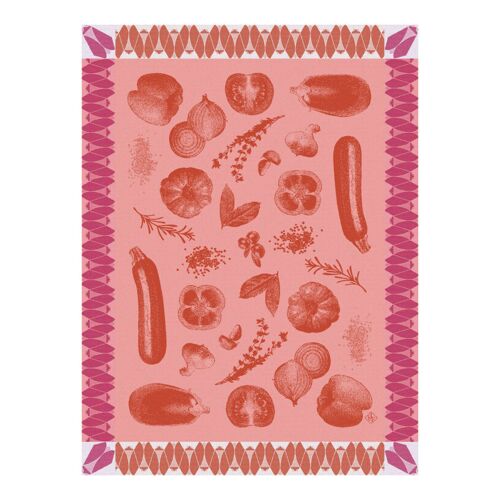 French Tea Towel Ratatouille Red